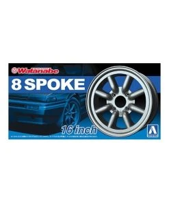 Aoshima 05248 - 1/24 Watanabe 8-Spoke 16" Tire & Wheel Set