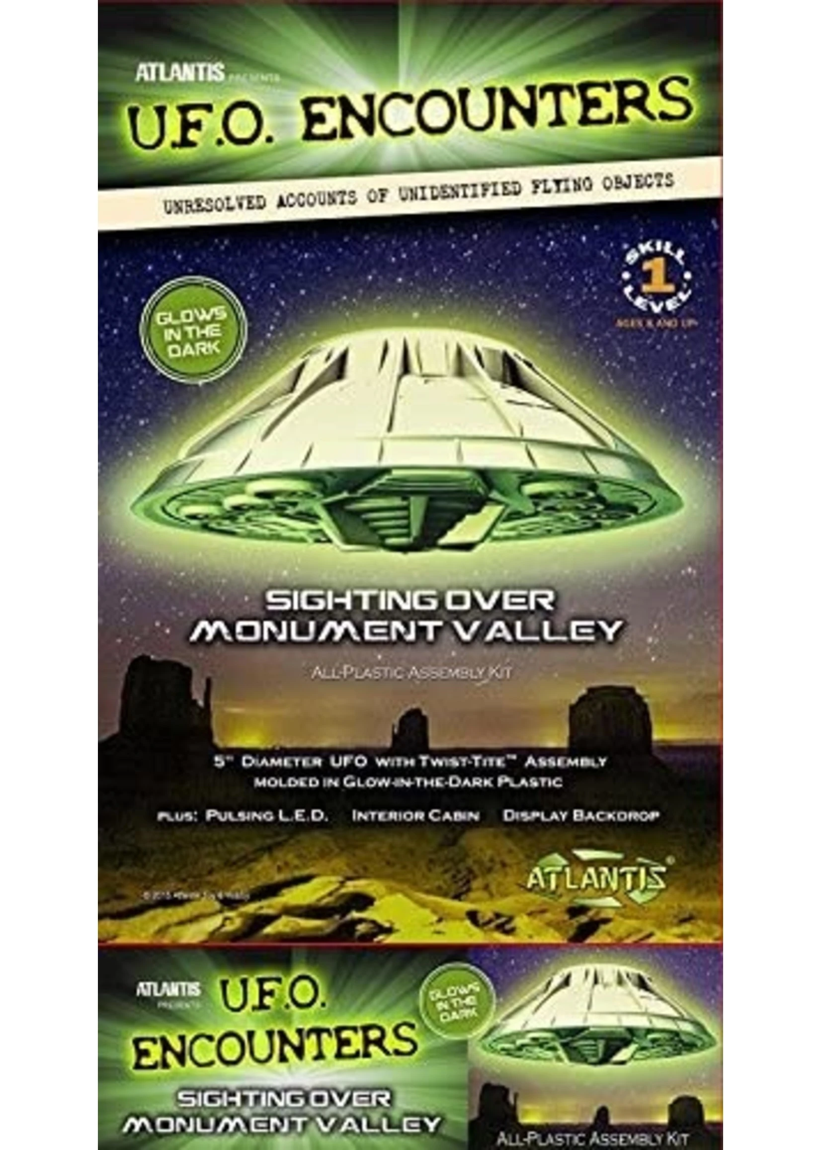 ATLANTIS 1007G - Monument Valley UFO - Lighted - Glow In The Dark