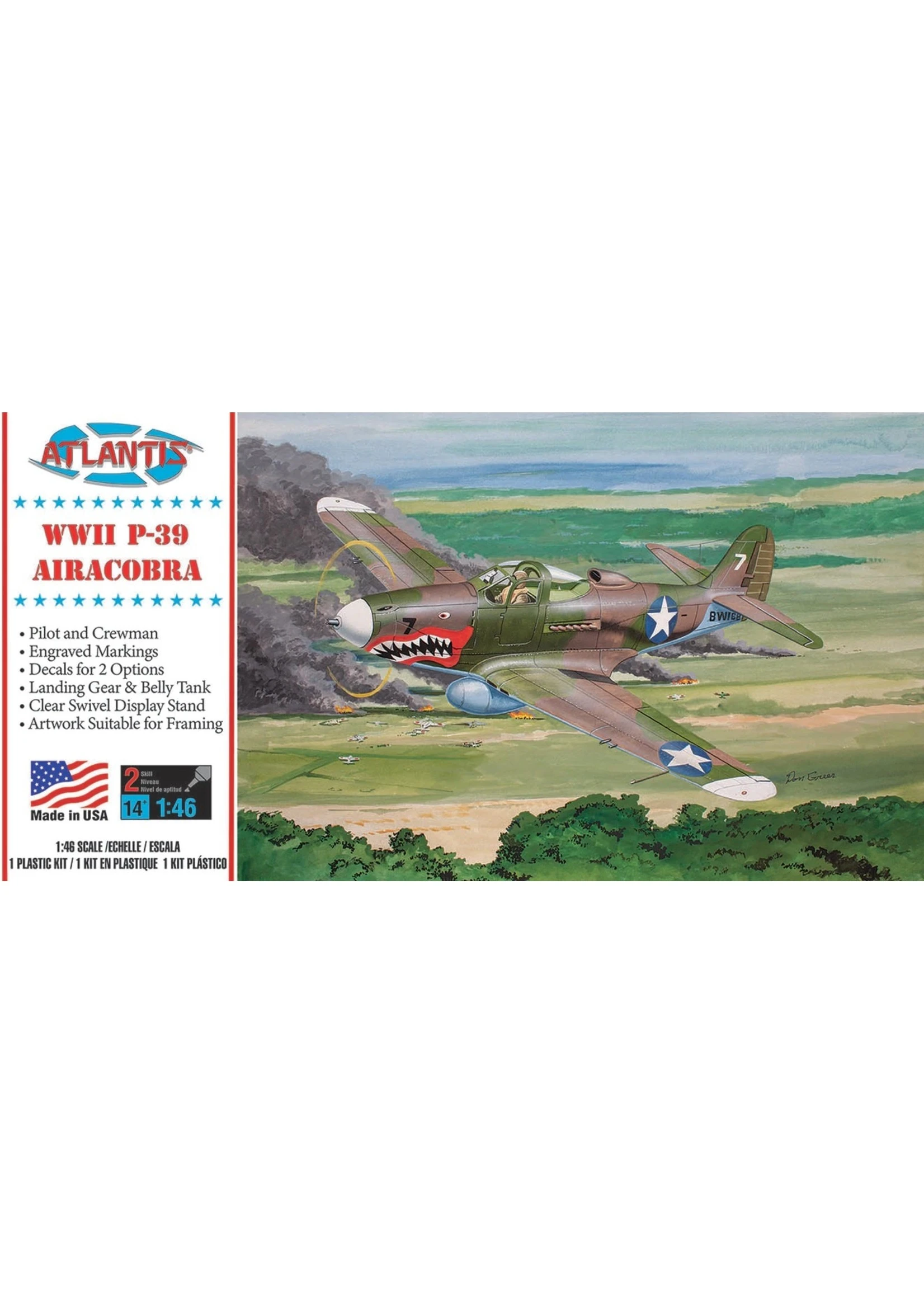 ATLANTIS 222 - P-39 Aircobra Shark Mouth With Swivel Stand