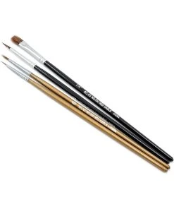Alternative view of Atlas Brush Co. 1004PS - Camel/Sable 4 Piece Round/Flat Brush Set