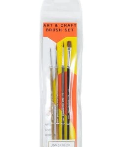 Atlas Brush Co. 1004PS - Camel/Sable 4 Piece Round/Flat Brush Set