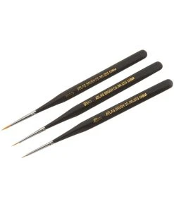 Atlas Brush Co. 255-3PS - 3 Piece Golden Taklon Ultra Detail Mini Brush Set