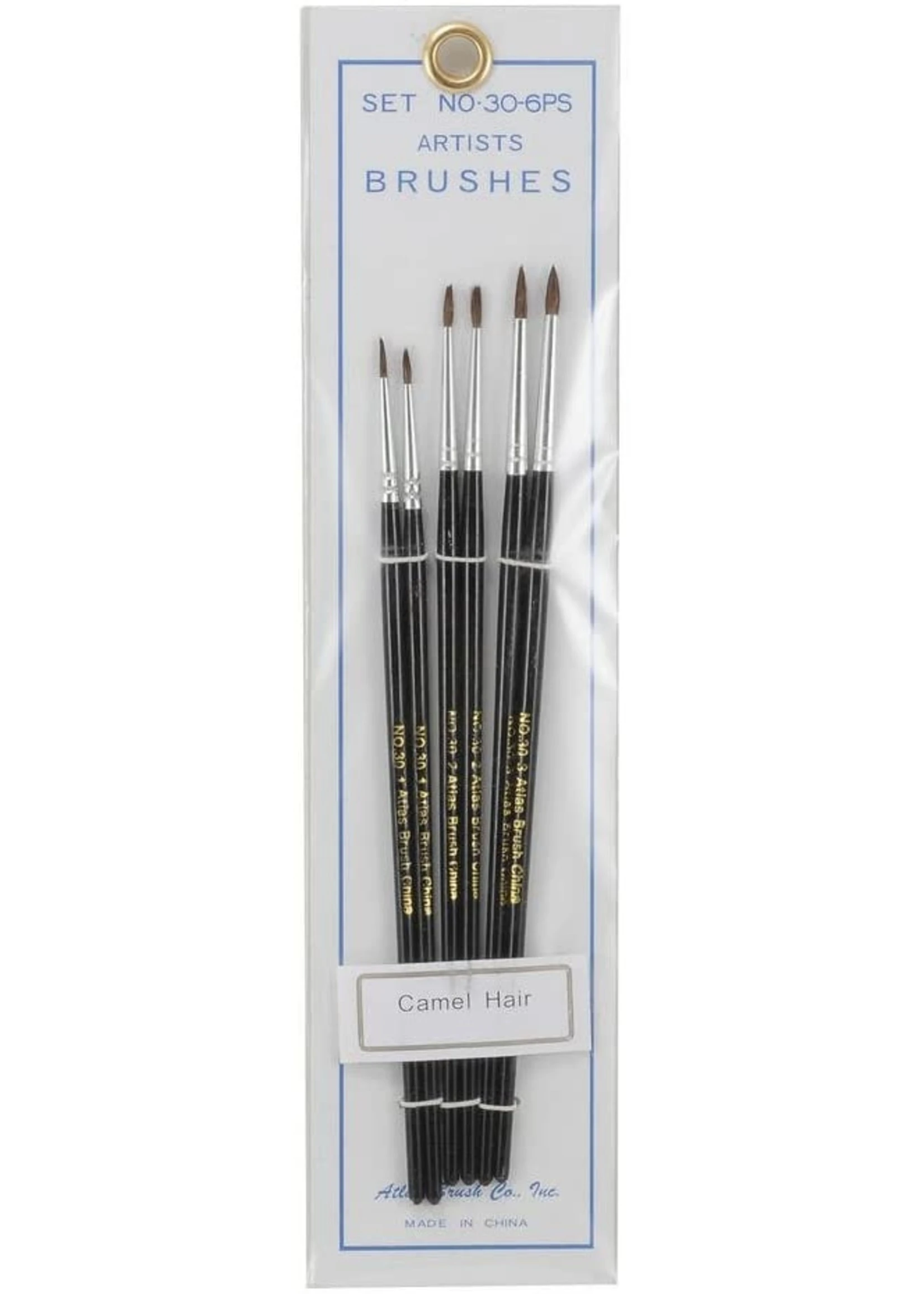 Atlas Brush Co. 30-6PS - Detail Camel Hair 6 Piece Brush Set 3 Atlas Brush Co. 30-6PS - Detail Camel Hair 6 Piece Brush Set