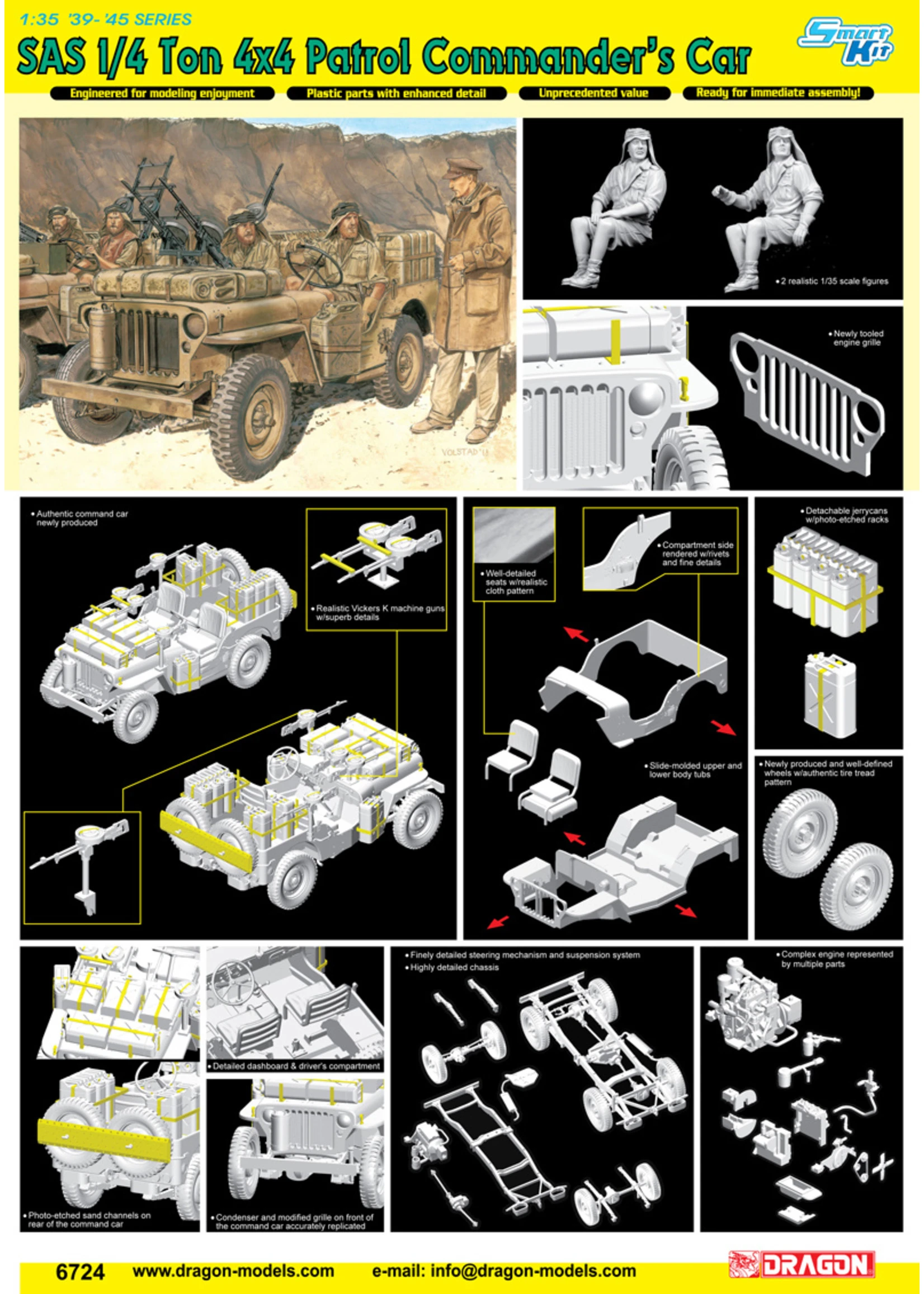 Dragon Models 6724 - 1/35 SAS 1/4 Ton 4x4 Patrol Commander's Car 4 Dragon Models 6724 - 1/35 SAS 1/4 Ton 4x4 Patrol Commander's Car - Image 2