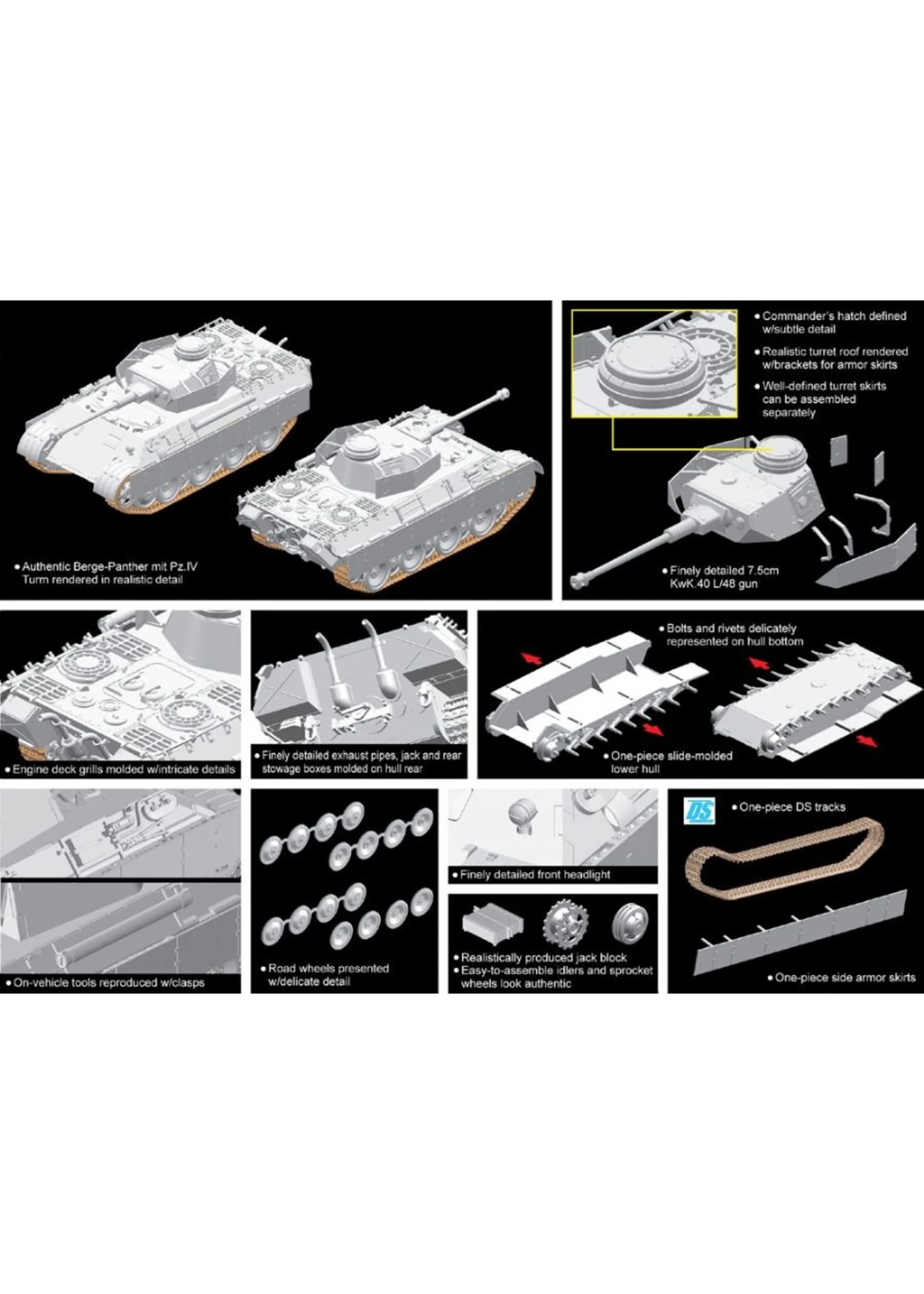 Dragon Models 7508 - 1/72 Berge-Panther Mit Pz.Kpfw.IV Turm 4 Dragon Models 7508 - 1/72 Berge-Panther Mit Pz.Kpfw.IV Turm - Image 2