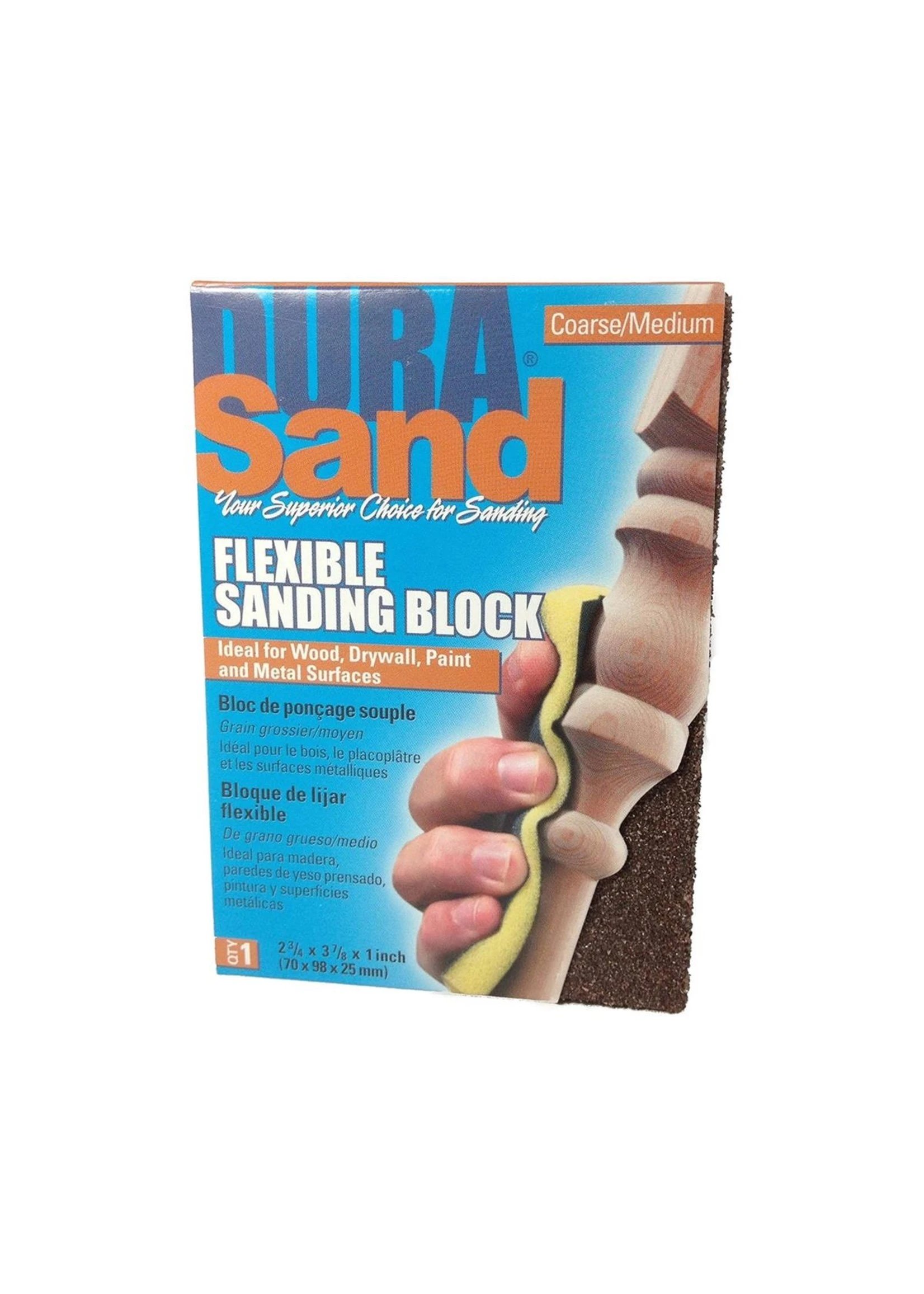Durasand Sanding Block, 1 Piece, Fine - 180 Grit 3 Durasand Sanding Block, 1 Piece, Fine - 180 Grit