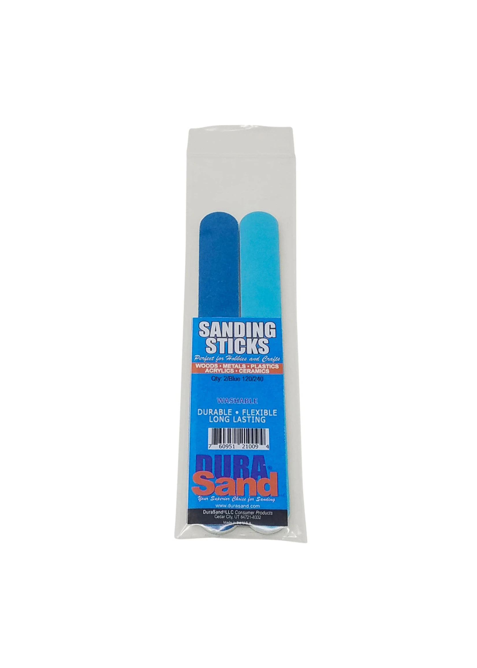 Durasand Sanding Sticks, 2 Pieces, 120/240 Grit - Blue 3 Durasand Sanding Sticks, 2 Pieces, 120/240 Grit - Blue