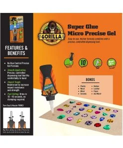 Gorilla Glue 102177 - Gorilla Super Glue "Micro Precise" Gel (5.5g) 9 Gorilla Glue 102177 - Gorilla Super Glue "Micro Precise" Gel (5.5g) -Fascinations Metal Earth-shop gorilla glue 102177 gorilla super glue micro preci 2