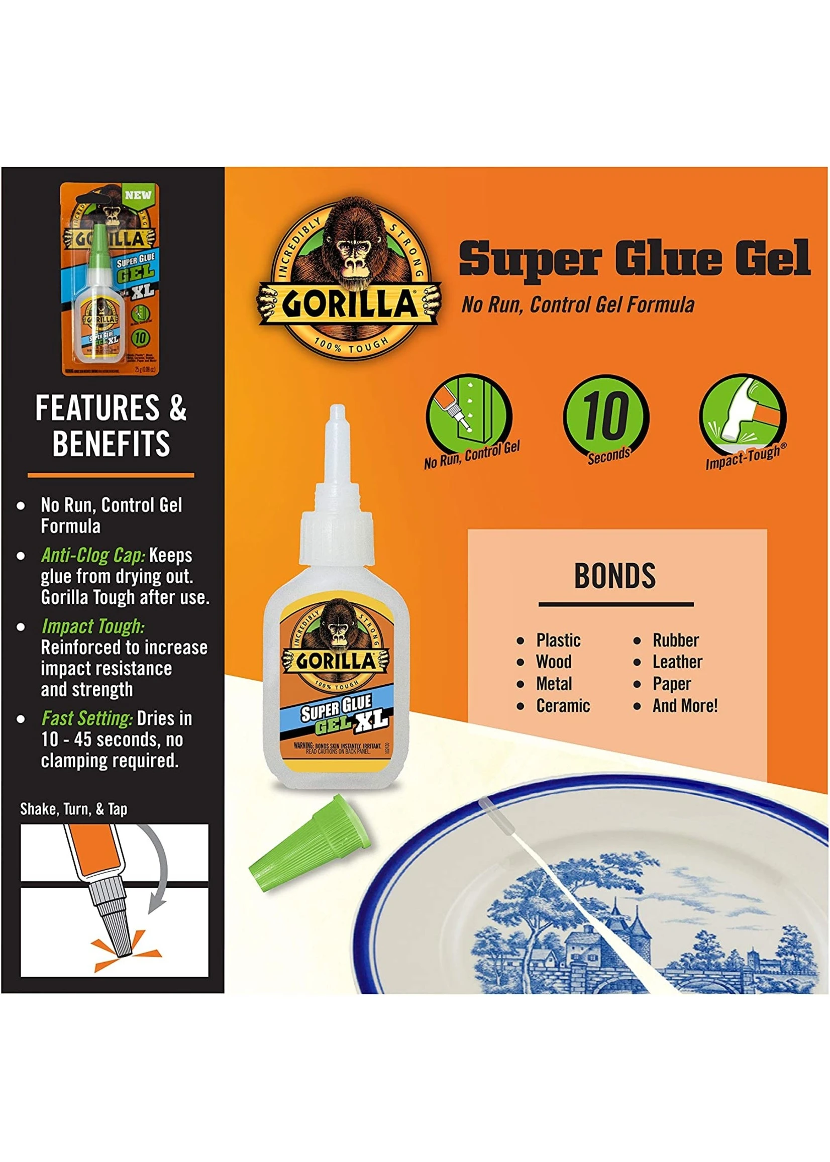 Gorilla Glue 102433 - Gorilla Super Glue Gel XL (25g) 6 Gorilla Glue 102433 - Gorilla Super Glue Gel XL (25g) - Image 4