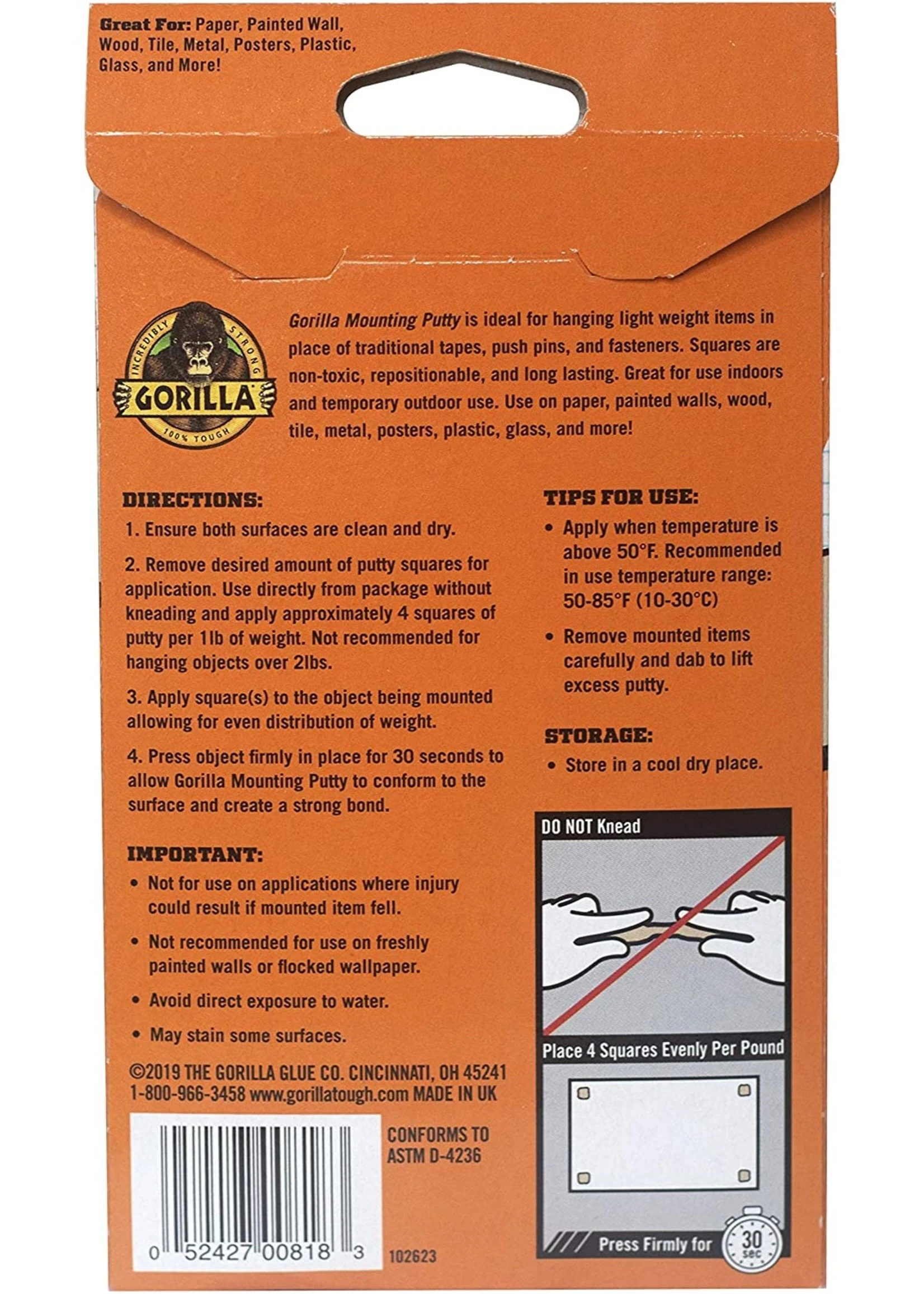 Gorilla Glue 102745 - Gorilla Mounting Putty (2oz) - Image 2