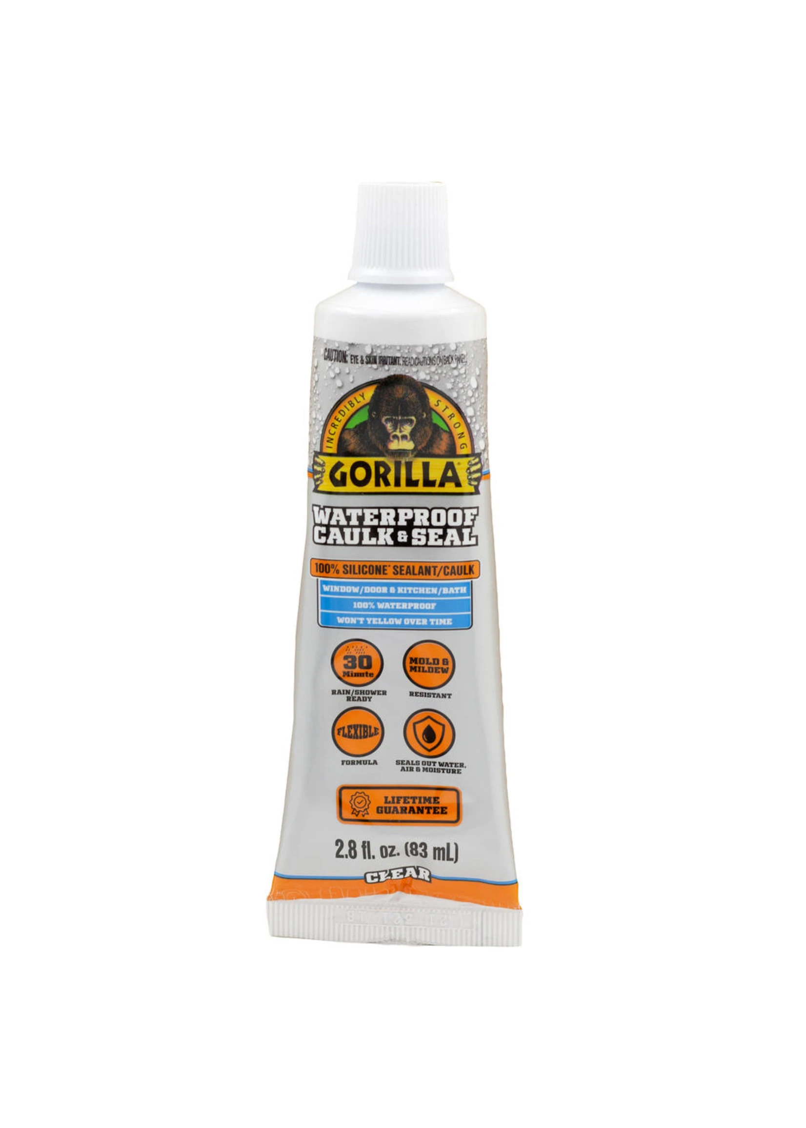 Gorilla Glue 108324 - Gorilla Waterproof Caulk & Seal - Clear (2.8oz)