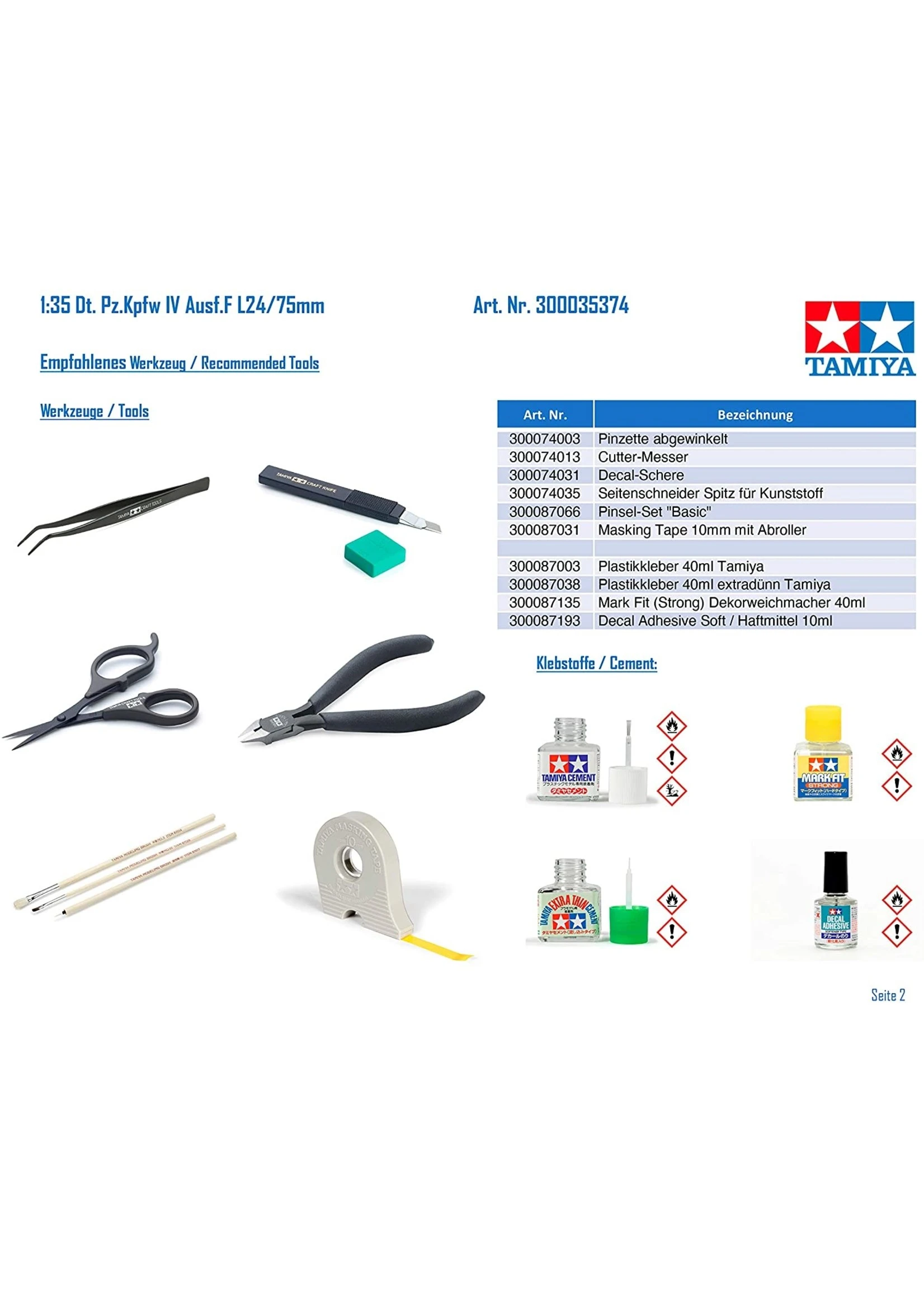 Tamiya 35374 - 1/35 German Tank PZ. KPFW. IV - Image 4