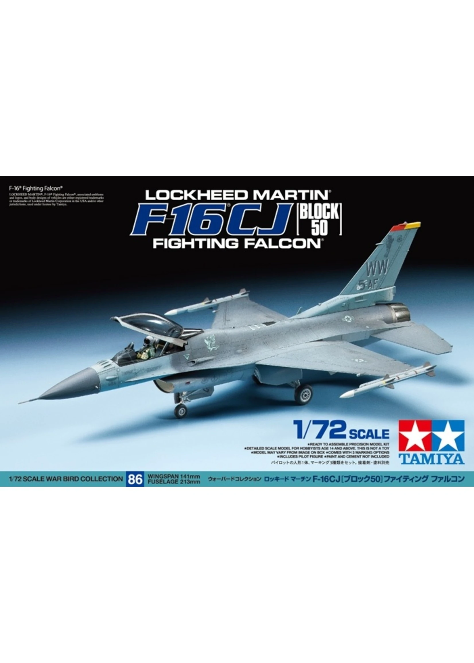 Tamiya 60786 - 1/72 Lockheed Martin F-16 Fighting Falcon 3 Tamiya 60786 - 1/72 Lockheed Martin F-16 Fighting Falcon