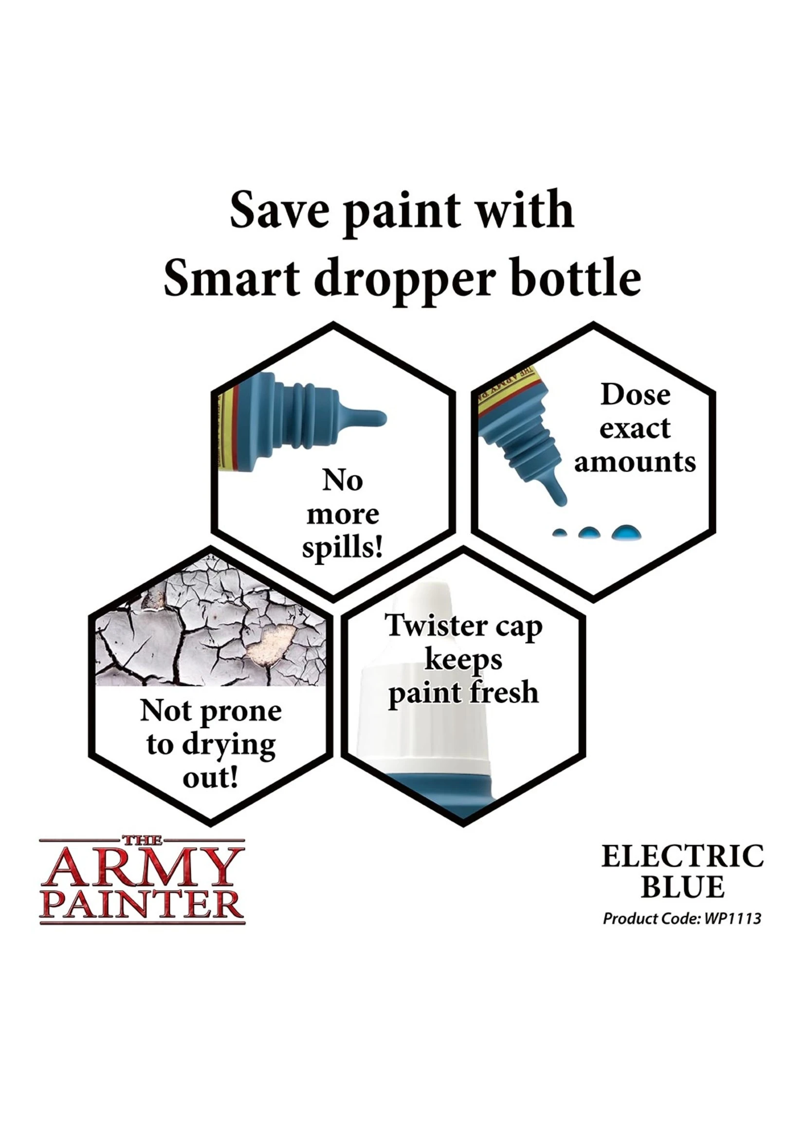 The Army Painter WP1113 - Electric Blue 18ml Acrylic Paint - Image 3