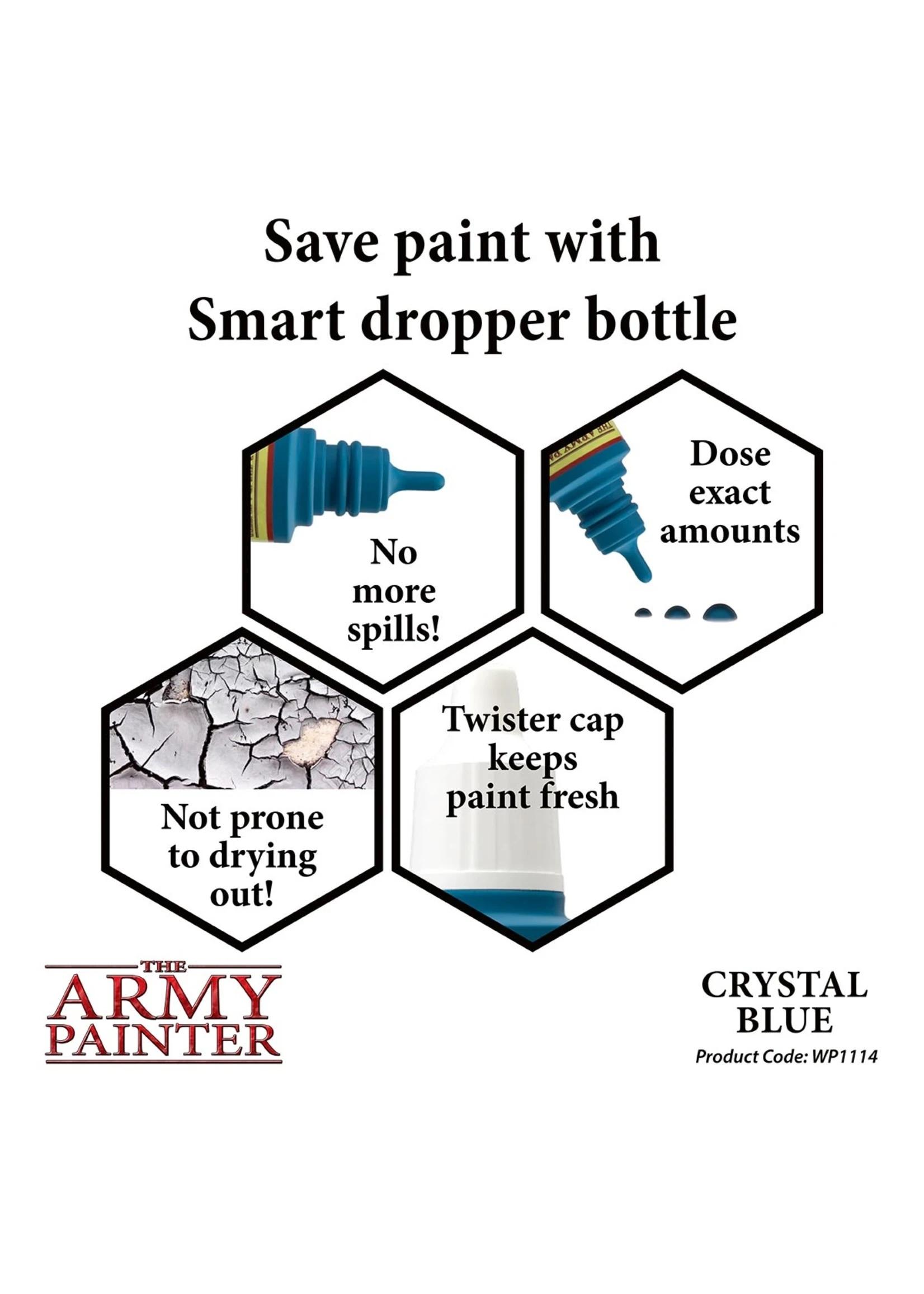 The Army Painter WP1114 - Crystal Blue 18ml Acrylic Paint - Image 3