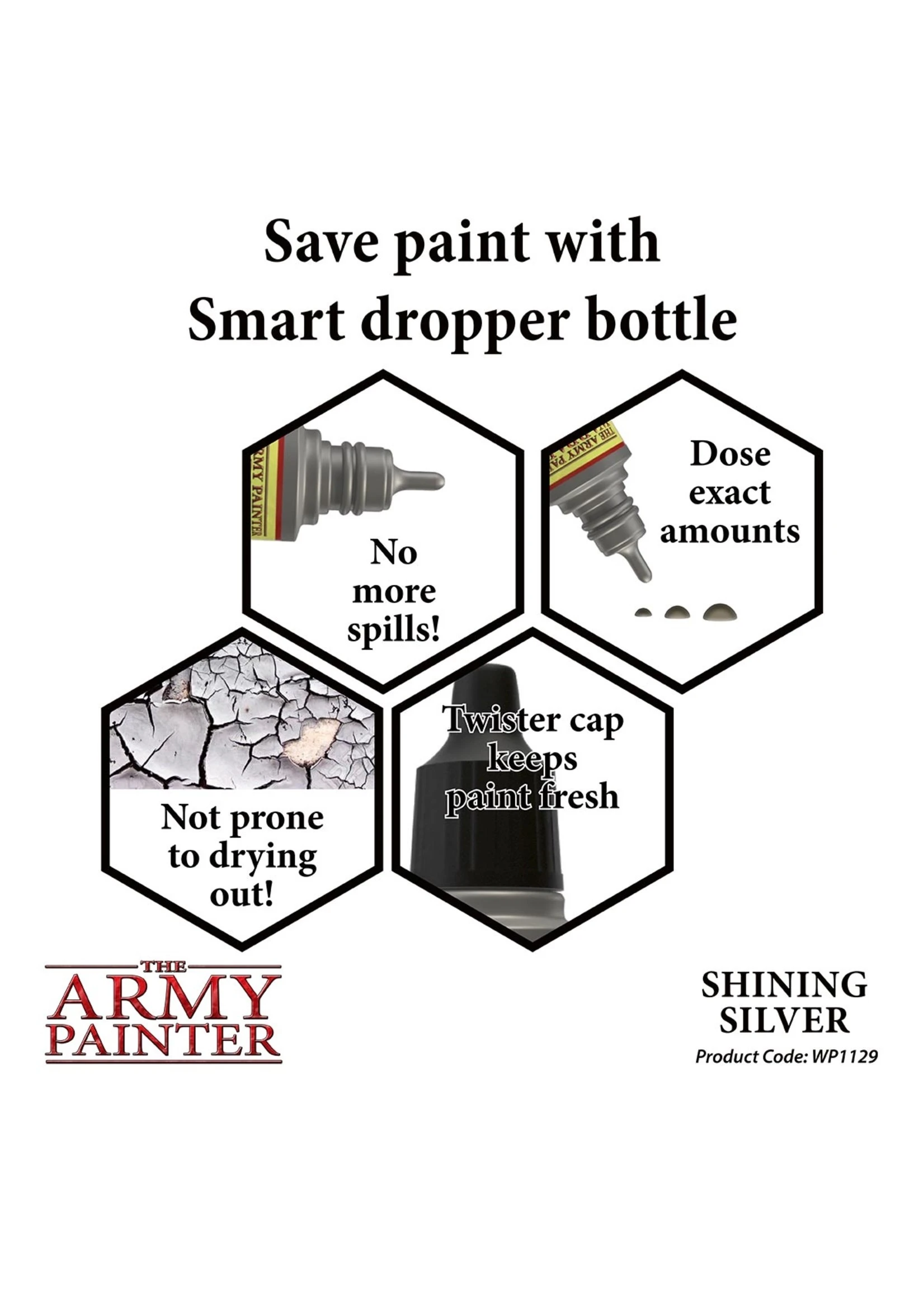 The Army Painter WP1129 - Shining Silver 18ml Metallic Paint 5 The Army Painter WP1129 - Shining Silver 18ml Metallic Paint - Image 3