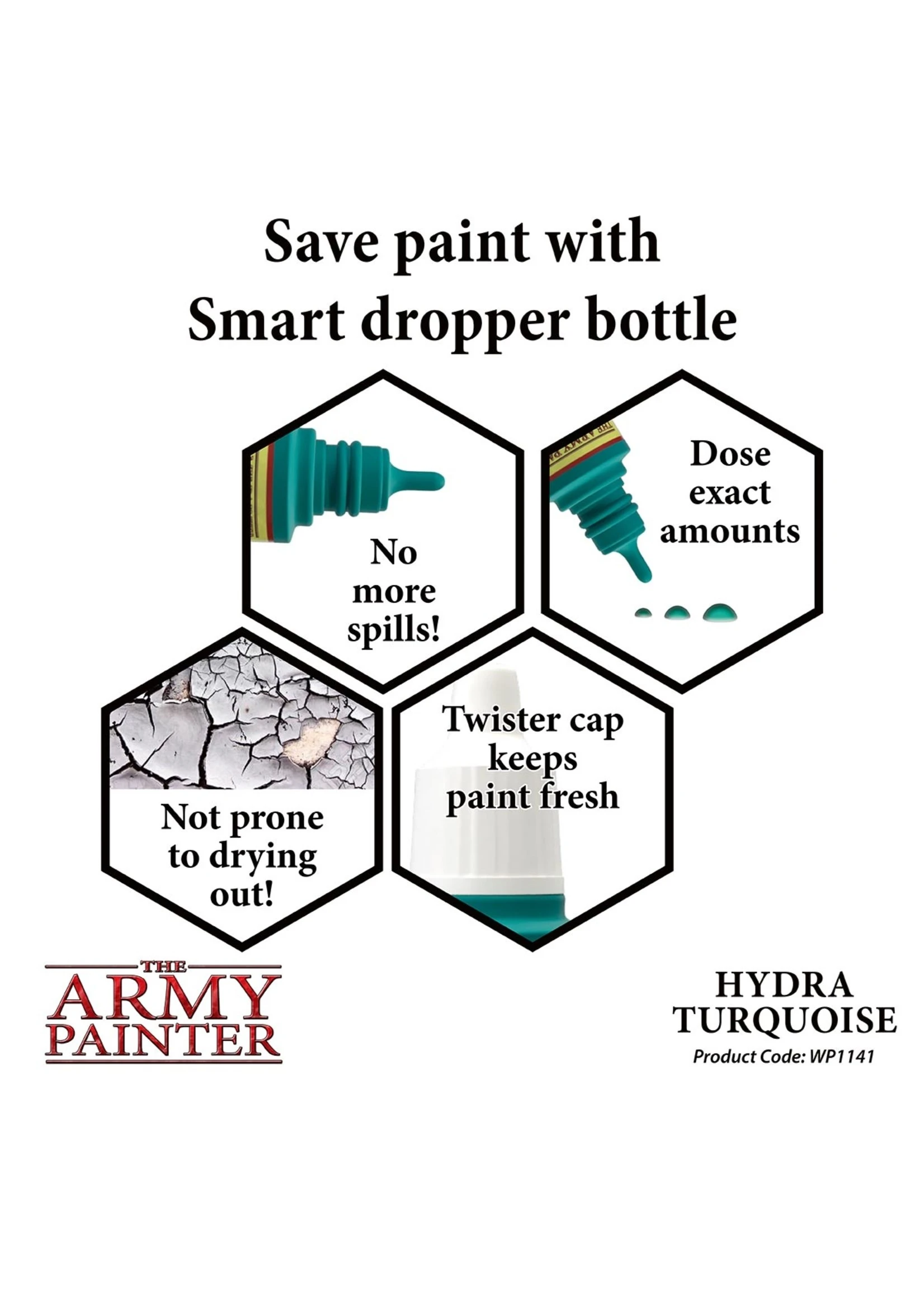The Army Painter WP1141 - Hydra Turquoise 18ml Acrylic Paint 5 The Army Painter WP1141 - Hydra Turquoise 18ml Acrylic Paint - Image 3