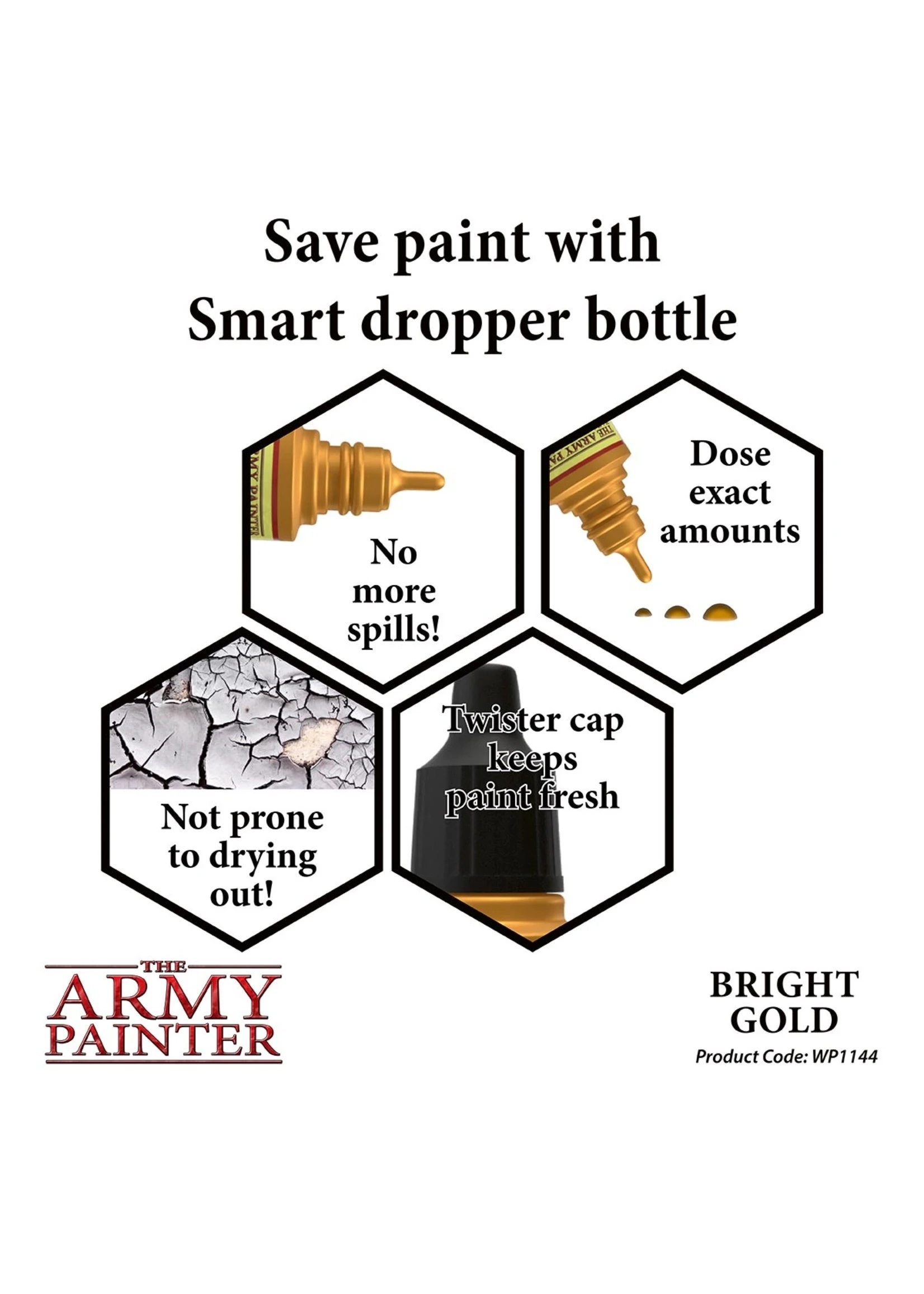 The Army Painter WP1144 - Bright Gold 18ml Metallic Paint 5 The Army Painter WP1144 - Bright Gold 18ml Metallic Paint - Image 3