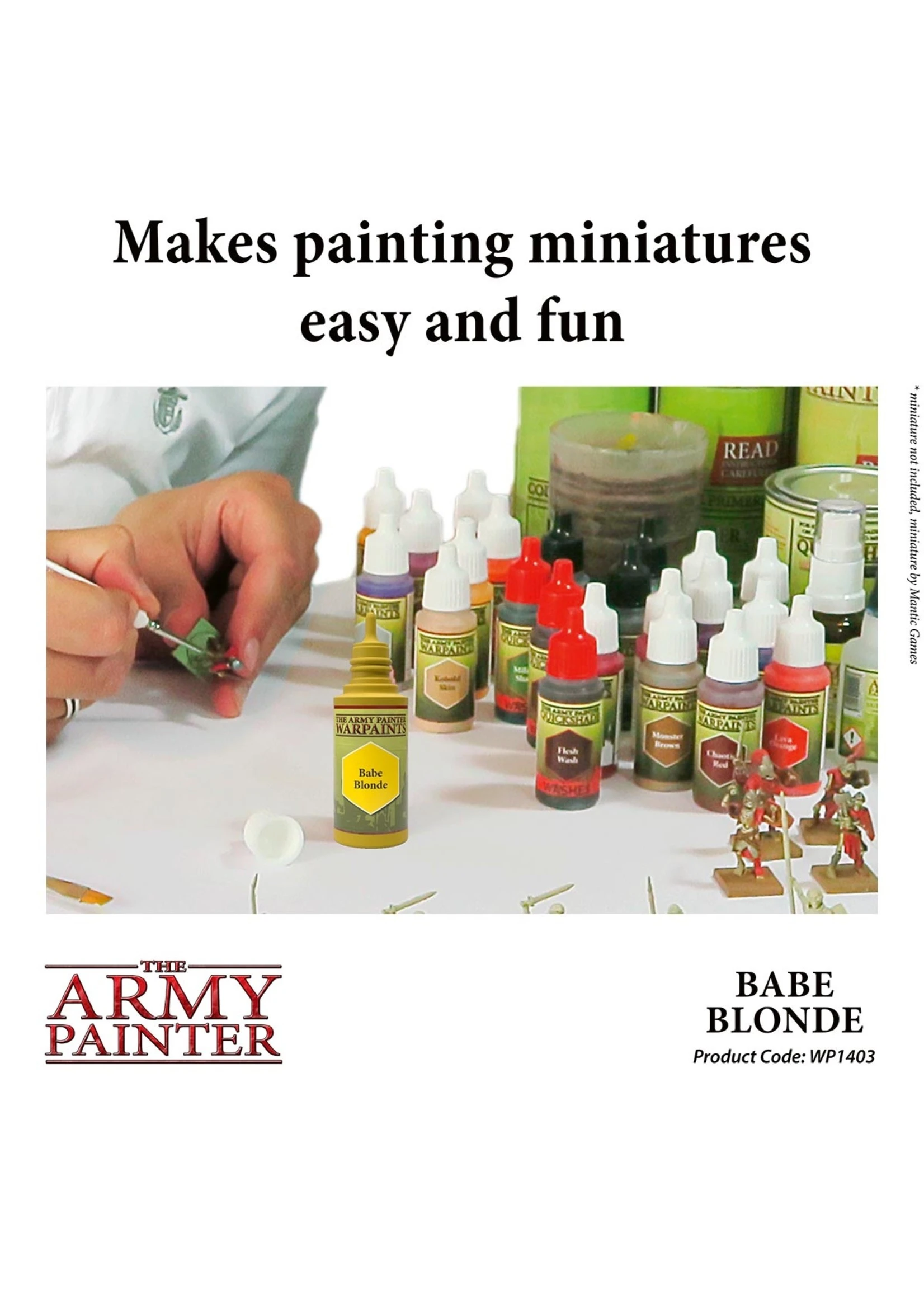 The Army Painter WP1403 - Babe Blonde 18ml Acrylic Paint 6 The Army Painter WP1403 - Babe Blonde 18ml Acrylic Paint - Image 4