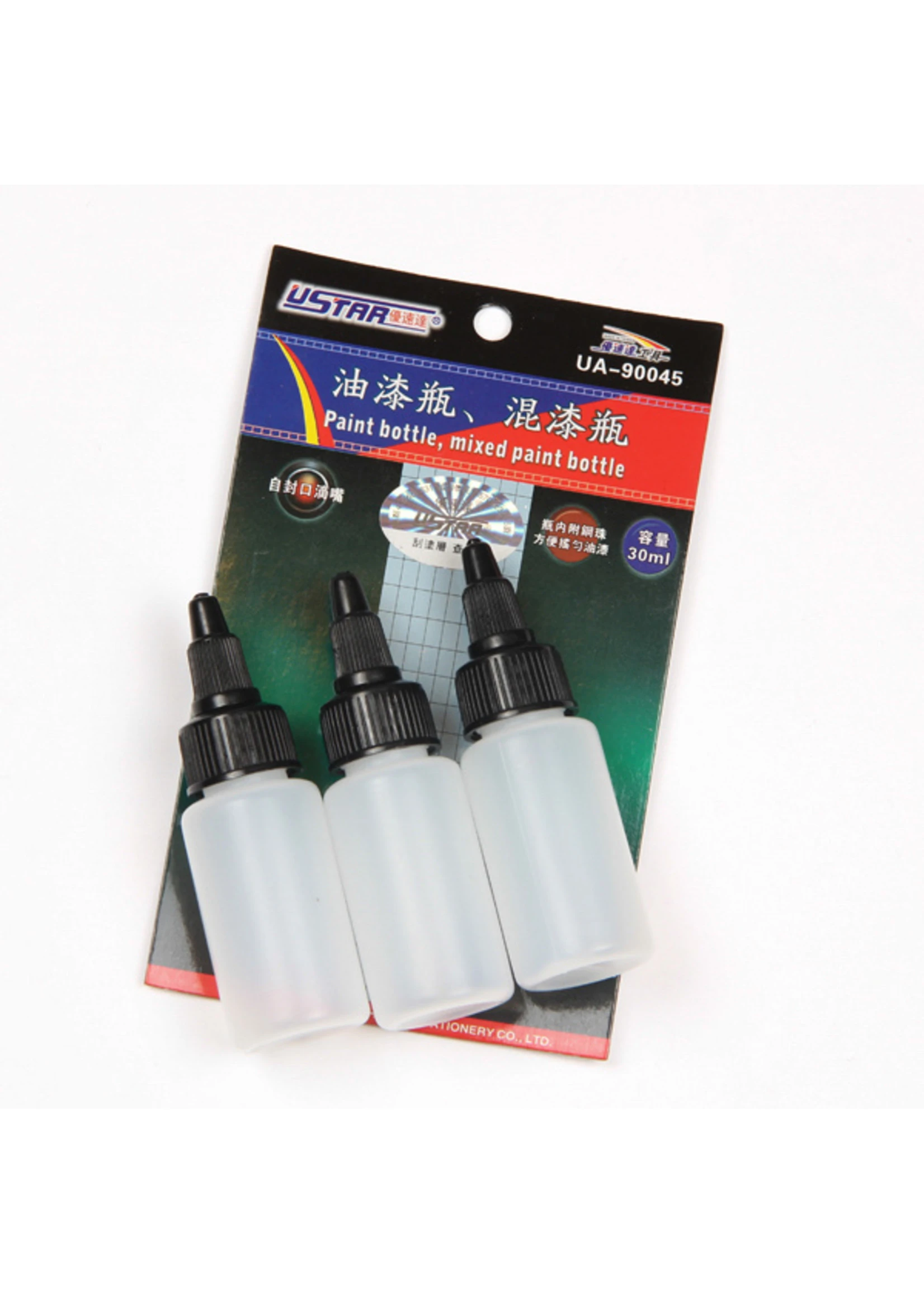 Ustar UA-90045 - Paint Mixing Bottle With Dropper & Steel Ball 30ml (3 Pcs) 3 Ustar UA-90045 - Paint Mixing Bottle With Dropper & Steel Ball 30ml (3 Pcs)