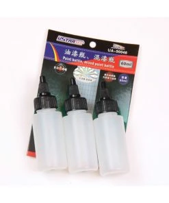 Ustar UA-90046 - Paint Mixing Bottle With Dropper & Steel Ball 60ml (3 Pcs)