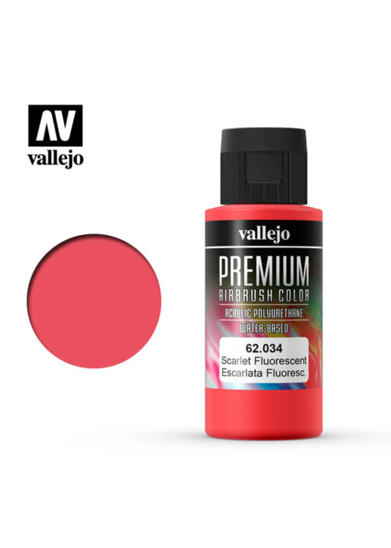 Vallejo 62.034 - Premium Airbrush Color Fluorescent Scarlet - 60ml 3 Vallejo 62.034 - Premium Airbrush Color Fluorescent Scarlet - 60ml