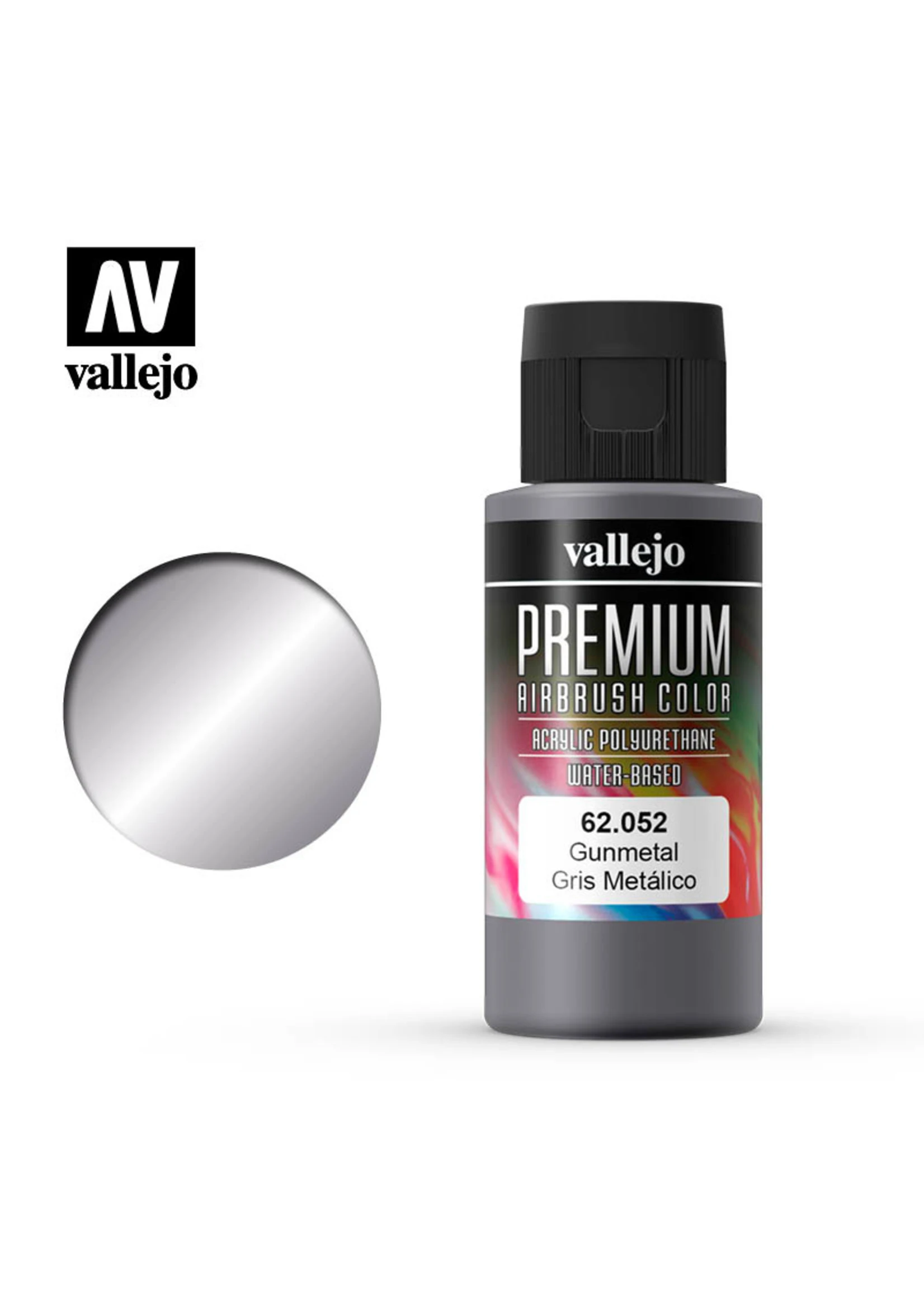 Vallejo 62.052 - Premium Airbrush Color Gunmetal - 60ml