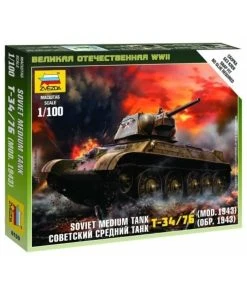 Zvezda 6159 - 1/100 Soviet T34/76 Mod 1942 Medium Tank